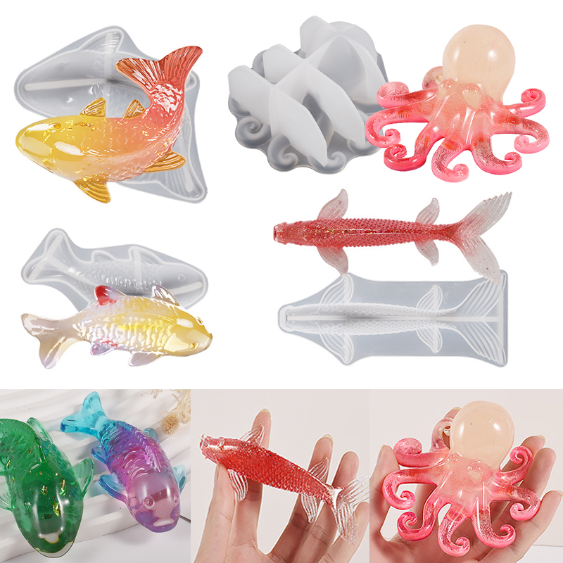 Marine Fish Tank - 3D Koi Fish Shaped Epoxy Resin
